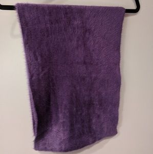 Purple, fuzzy infinity scarf